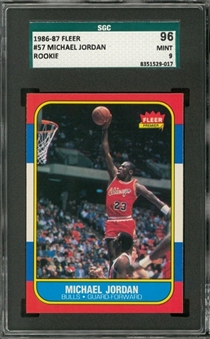 1986/87 Fleer #57 Michael Jordan Rookie Card – SGC 96 MINT 9